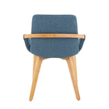 Cosmo Mid-Century Chair in Natural Bamboo and Blue Fabric by LumiSource