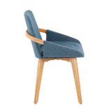 Cosmo Mid-Century Chair in Natural Bamboo and Blue Fabric by LumiSource