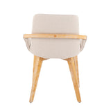 Cosmo Mid-Century Chair in Natural Bamboo and Cream Fabric by LumiSource