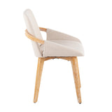 Cosmo Mid-Century Chair in Natural Bamboo and Cream Fabric by LumiSource