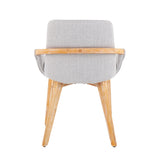 Cosmo Mid-Century Chair in Natural Bamboo and Light Grey Noise Fabric by LumiSource