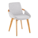 Cosmo Mid-Century Chair in Natural Bamboo and Light Grey Noise Fabric by LumiSource