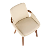 Cosmo Mid-Century Chair in Walnut and Cream Faux Leather by LumiSource