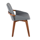 Cosmo Mid-Century Chair in Walnut and Grey Faux Leather by LumiSource