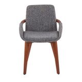 Cosmo Mid-Century Chair in Walnut Bamboo and Grey Noise Fabric by LumiSource