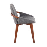Cosmo Mid-Century Chair in Walnut Bamboo and Grey Noise Fabric by LumiSource