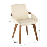 Cosmo Mid-Century Chair in Walnut and Cream Faux Leather by LumiSource