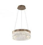 Bethel Gold LED Chandelier in Stainless Steel & Crystal