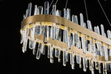 Bethel Gold LED Chandelier in Stainless Steel & Crystal