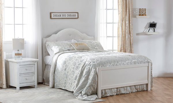 Cristallo Nightstand - Elegant Vintage White or Granite Finish with Soft-Closing Drawers - Eco-Friendly