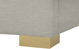 Crosby Linen Textured Fabric: Linen / 22% linen / 33% Cotton / Metal / Engineered Wood / Foam Mid Century Modern Beige Linen Textured Fabric Full Bed - 61.5" W x 84" D x 54.5" H