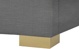 Crosby Linen Textured Fabric: Linen / 22% linen / 33% Cotton / Metal / Engineered Wood / Foam Mid Century Modern Grey Linen Textured Fabric Full Bed - 61.5" W x 84" D x 54.5" H