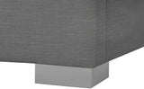 Crosby Linen Textured Fabric: Linen / 22% linen / 33% Cotton / Metal / Engineered Wood / Foam Mid Century Modern Grey Linen Textured Fabric Full Bed - 61.5" W x 84" D x 54.5" H