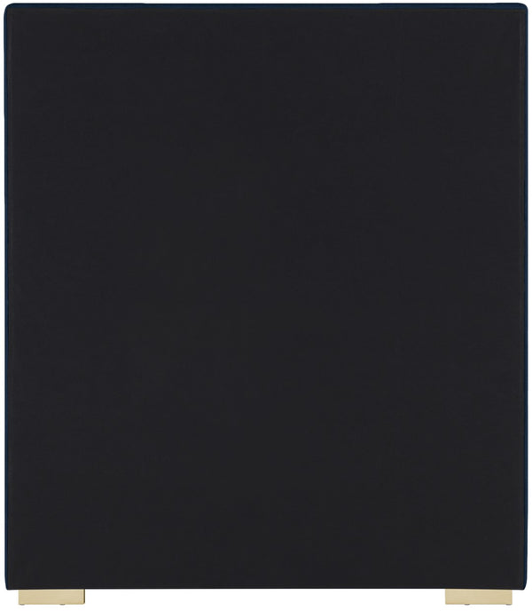 Crosby Linen Textured Fabric: Linen / 22% linen / 33% Cotton / Metal / Engineered Wood / Foam Mid Century Modern Navy Linen Textured Fabric Twin Bed - 46" W x 84" D x 54.5" H