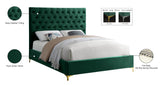 Cruz Velvet / Engineered Wood / Metal / Foam Contemporary Green Velvet Full Bed - 59.5" W x 81.5" D x 56" H