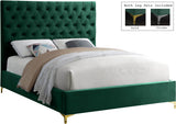 Cruz Velvet / Engineered Wood / Metal / Foam Contemporary Green Velvet Full Bed - 59.5" W x 81.5" D x 56" H