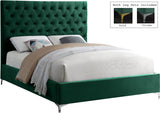 Cruz Velvet / Engineered Wood / Metal / Foam Contemporary Green Velvet Full Bed - 59.5" W x 81.5" D x 56" H