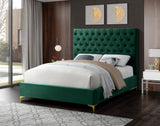 Cruz Velvet / Engineered Wood / Metal / Foam Contemporary Green Velvet Full Bed - 59.5" W x 81.5" D x 56" H