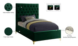 Cruz Velvet / Engineered Wood / Metal / Foam Contemporary Green Velvet Twin Bed - 44" W x 81.5" D x 56" H