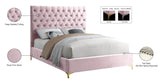 Cruz Velvet / Engineered Wood / Metal / Foam Contemporary Pink Velvet Full Bed - 59.5" W x 81.5" D x 56" H