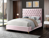 Cruz Velvet / Engineered Wood / Metal / Foam Contemporary Pink Velvet Full Bed - 59.5" W x 81.5" D x 56" H