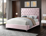 Cruz Velvet / Engineered Wood / Metal / Foam Contemporary Pink Velvet King Bed - 81" W x 86.5" D x 56" H