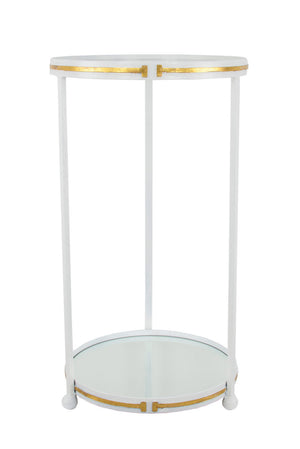 Zeugma Ct380 White & Gold End Table