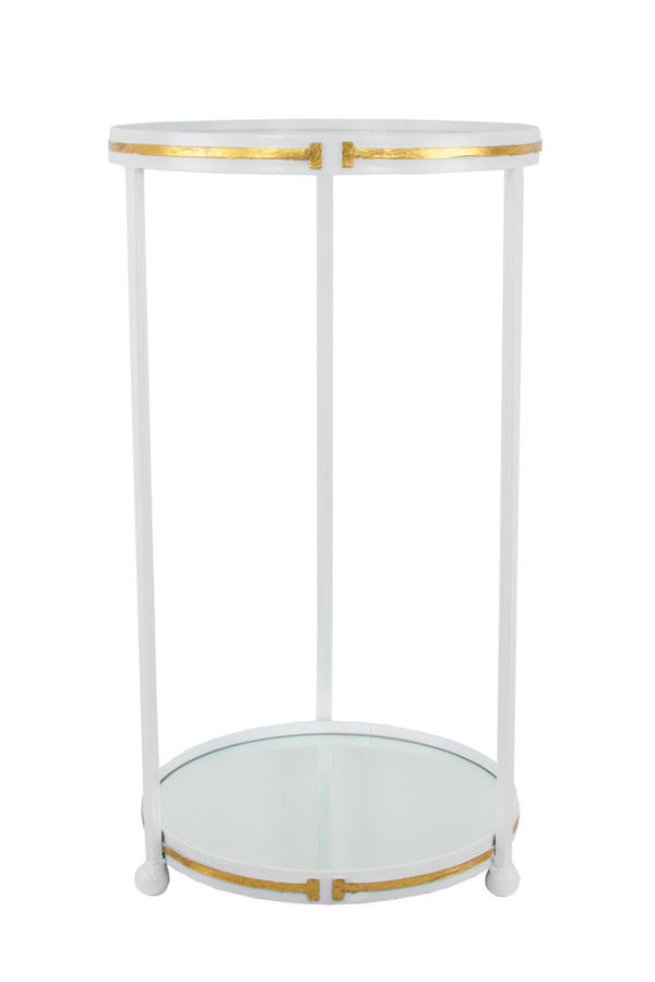 Zeugma Ct380 White & Gold End Table