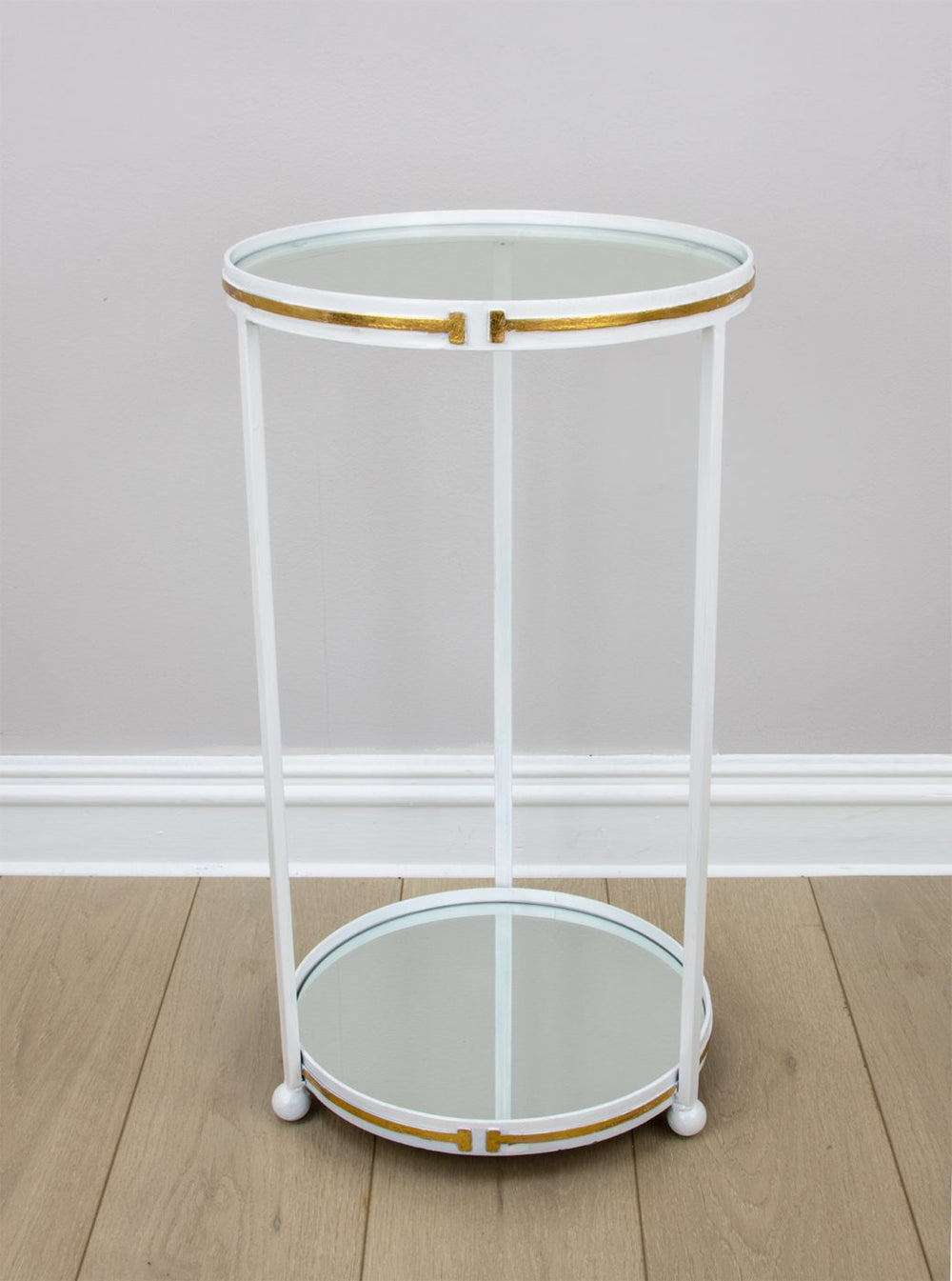 Zeugma Ct380 White & Gold End Table