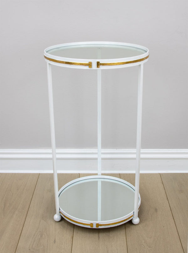 Zeugma Ct380 White & Gold End Table
