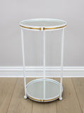 Ct380 White & Gold End Table