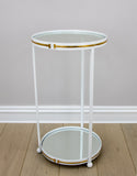 Zeugma Ct380 White & Gold End Table