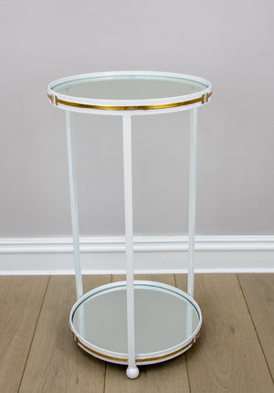 Zeugma Ct380 White & Gold End Table