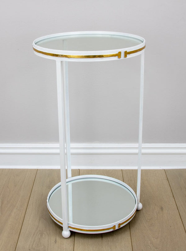 Zeugma Ct380 White & Gold End Table