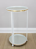 Zeugma Ct380 White & Gold End Table