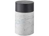 Curated Cezanne End Table: Stylish Two-Tone Marble Accent for Modern Living Rooms & Spaces