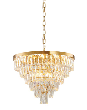 Bethel Gold Chandelier in Metal & Crystal