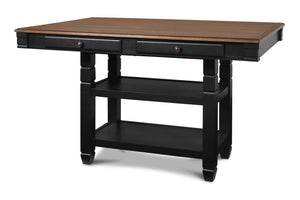 New Classic Furniture Prairie Point Rect Counter Table with Shelves Black D058B-12