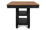 New Classic Furniture Prairie Point Rect Counter Table with Shelves Black D058B-12