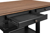 New Classic Furniture Prairie Point Rect Counter Table with Shelves Black D058B-12