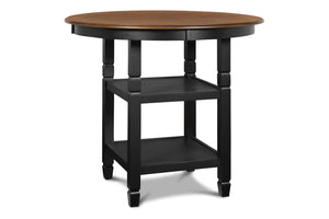 New Classic Furniture Prairie Point Round Counter Table with Shelves Black D058B-13