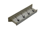 Halifax 4 Hook Coat Rack in Mahogany, MDF & Antique Brass with Blue Yellow Antique Finish