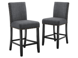 New Classic Furniture Crispin Granite Gray Counter Chair - Set of 2 D162-CS-GRN