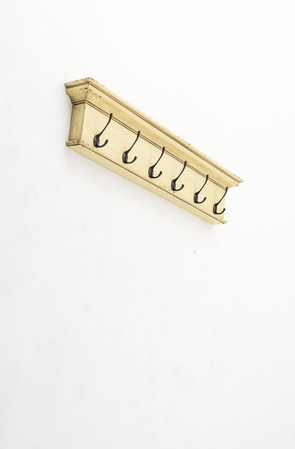 Halifax 6 Hook Coat Rack with Antique Brass Hardware and Hat Shelf - Rustic Charm for Any Room