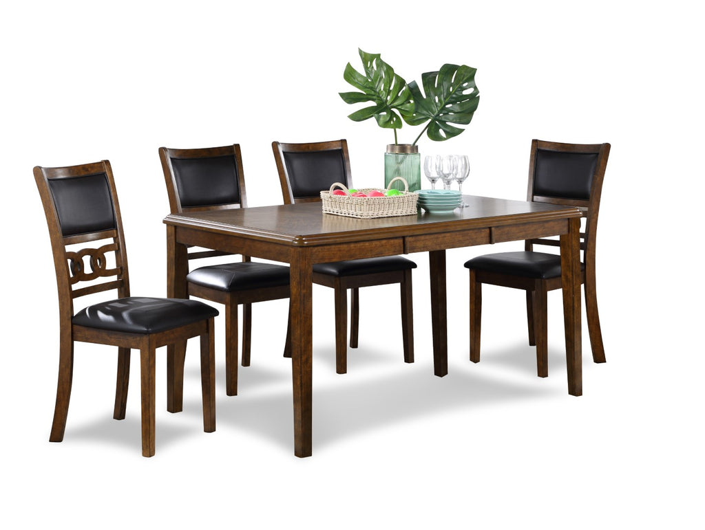 New Classic Furniture Gia 60" Dining Table+Chairs (5 Pcs/Ctn) Brown D1701-160-BRN