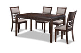 New Classic Furniture Gia 60" Dining Table+Chairs (5 Pcs/Ctn) Cherry D1701-160-CHY