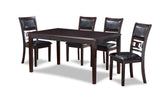 New Classic Furniture Gia 60" Dining Table+Chairs (5 Pcs/Ctn) Ebony D1701-160-EBY