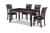 New Classic Furniture Gia 60" Dining Table+Chairs (5 Pcs/Ctn) Ebony D1701-160-EBY