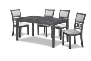 New Classic Furniture Gia 60" Dining Table+Chairs (5 Pcs/Ctn) Gray D1701-160-GRY