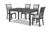 New Classic Furniture Gia 60" Dining Table+Chairs (5 Pcs/Ctn) Gray D1701-160-GRY